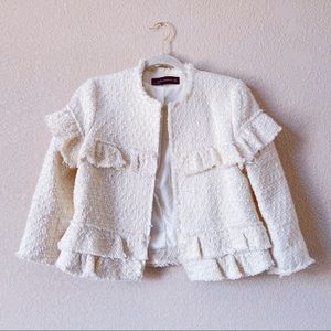 Zara Tweed Crop Blazer